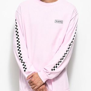 Pink Checkmate Long Sleeve VANS T-shirt